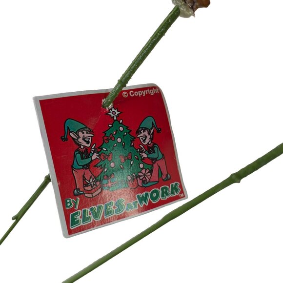 3 Painted Large Pine Cone Picks Red White Green Metal Stakes u Christmas Decor - Picture 6 of 6